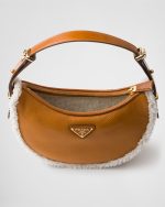 Prada Arqué Small Shearling Shoulder Bag - Image 4